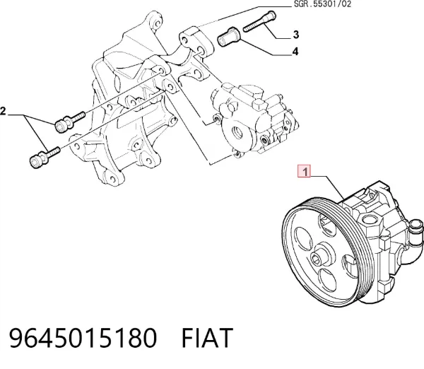 Bomba de dirección 9645015180 Fiat/Alfa/Lancia