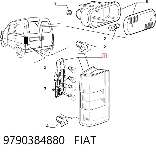 Piloto trasero derecho 9790384880 Fiat/Alfa/Lancia
