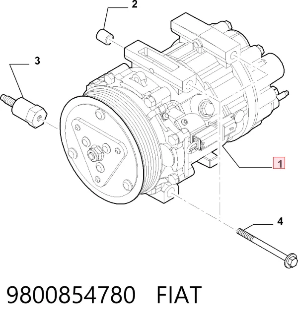 Compresor de aire acondicionado 9800854780 Fiat/Alfa/Lancia