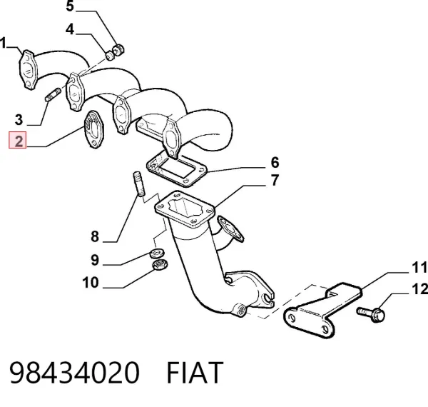 Junta colector escape 98434020 Iveco