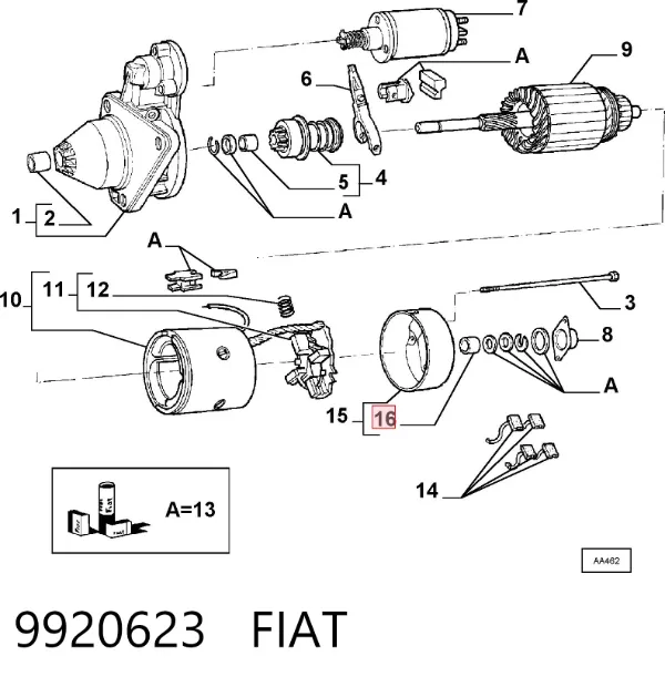 Buje de arranque 9920623 Fiat/Alfa/Lancia