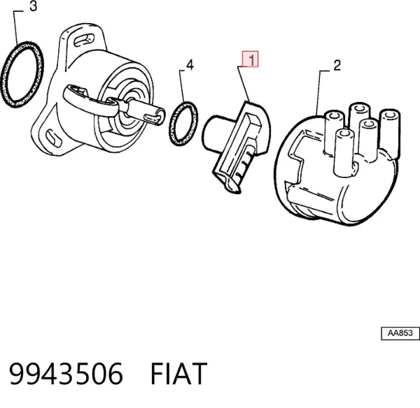 Rotor del distribuidor de encendido 9943506 Fiat/Alfa/Lancia