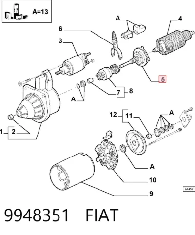 Reductor de arranque FIAT 9948351