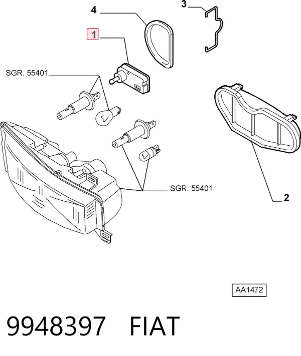 Motor regulador de faros 9948397 Fiat/Alfa/Lancia
