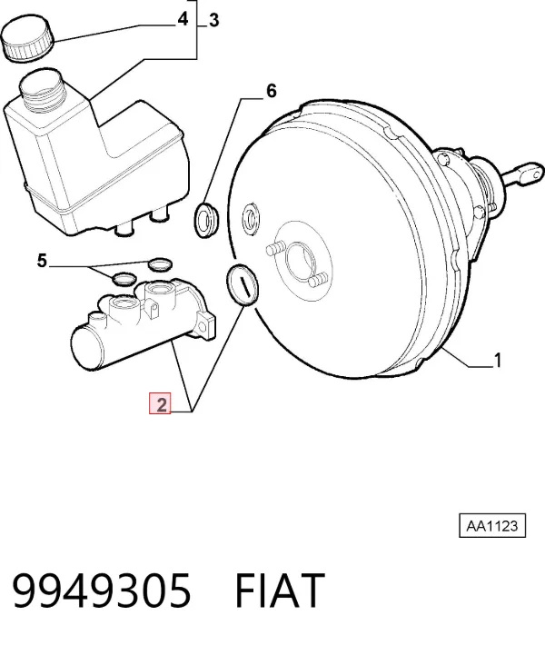 Cilindro maestro de frenos 9949305 Fiat/Alfa/Lancia