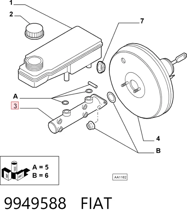 Cilindro maestro de frenos 9949588 Fiat/Alfa/Lancia