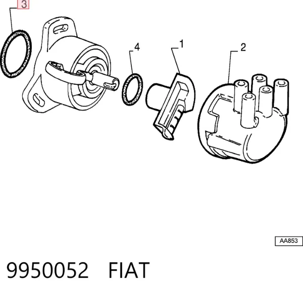 Junta tórica del distribuidor 9950052 Fiat/Alfa/Lancia