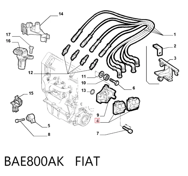 Bobina BAE800AK Fiat/Alfa/Lancia