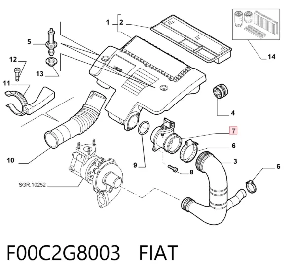 Caudalímetro F00C2G8003 Fiat/Alfa/Lancia