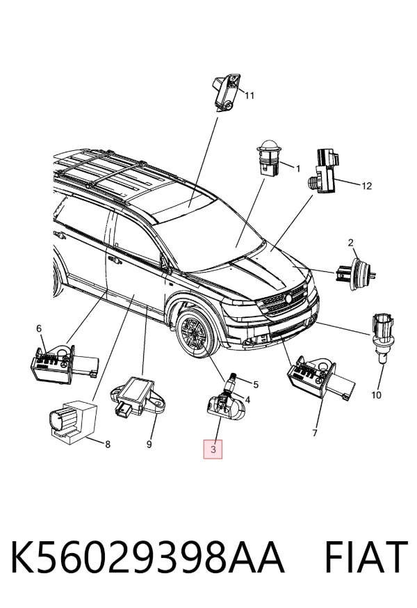 Sensor de presión de neumáticos K56029398AA Fiat/Alfa/Lancia