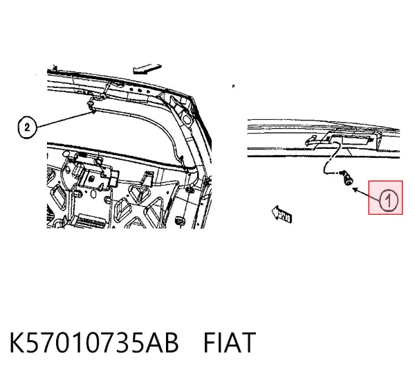 Boquilla del lavaparabrisas trasero K57010735AB Fiat/Alfa/Lancia