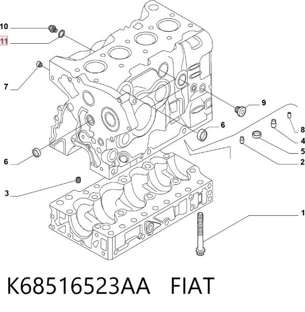 Junta del tapón del cárter de aceite K68516523AA Fiat/Alfa/Lancia