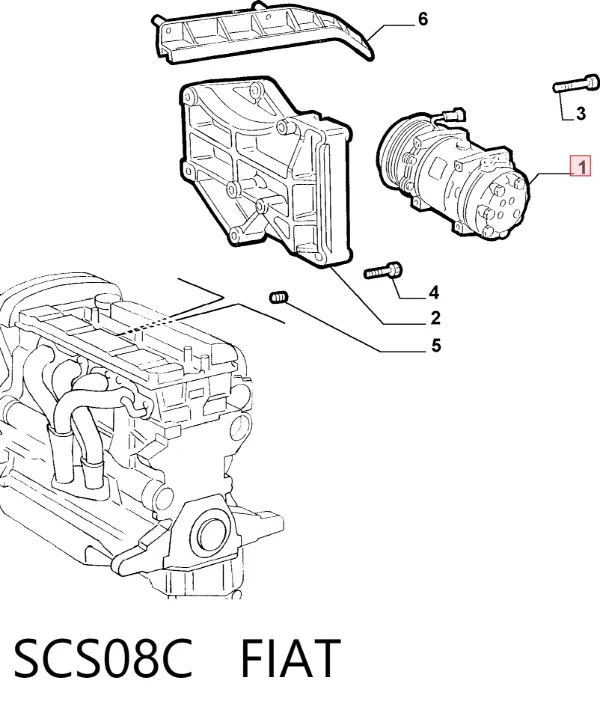 Compresor de aire acondicionado SCS08C Fiat/Alfa/Lancia