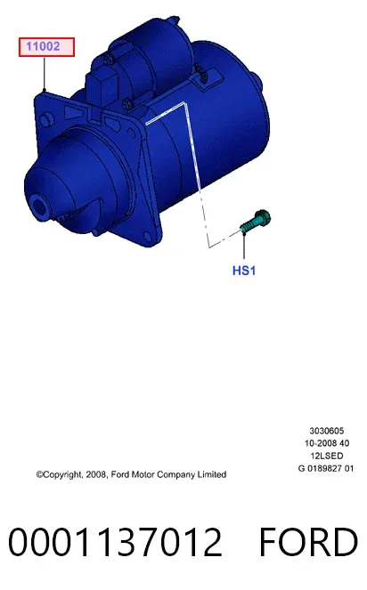 Motor de arranque 0001137012 Ford