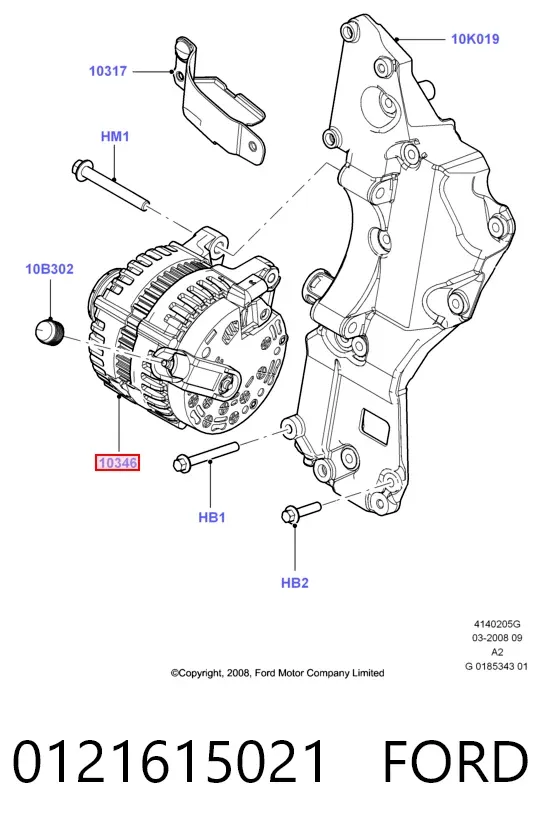 Alternador 0121615021 Ford