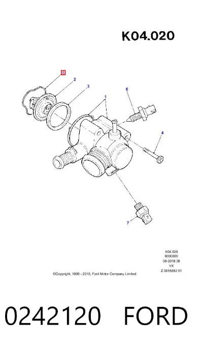 Junta de termostato FORD 0242120