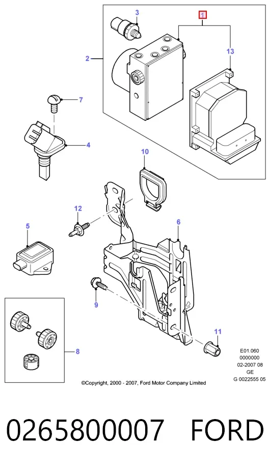 Módulo ABS 0265800007 Ford