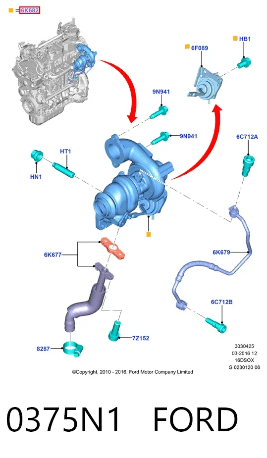 Turbocompresor 0375N1 Ford