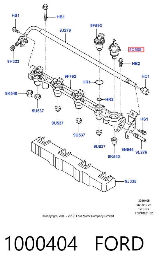 Regulador de presión de combustible Ford Fiesta Mk4