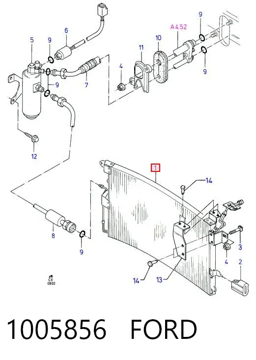 Condensador aire acondicionado 1005856 Ford