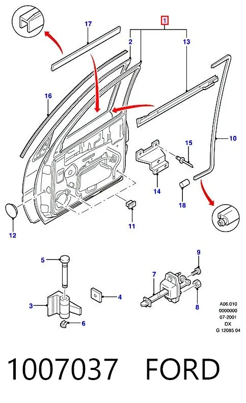 Puerta delantera izquierda 1007037 Ford