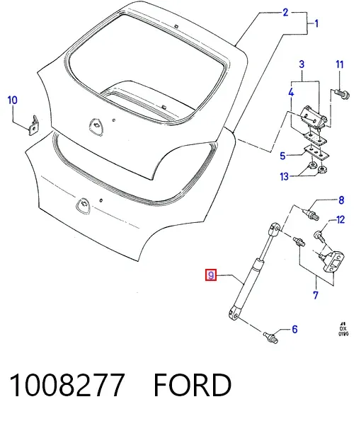 Amortiguador maletero 1008277 Ford