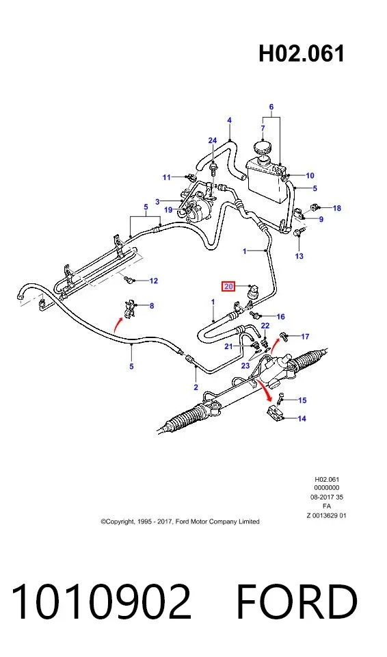 Sensor de la bomba de dirección asistida 1010902 Ford