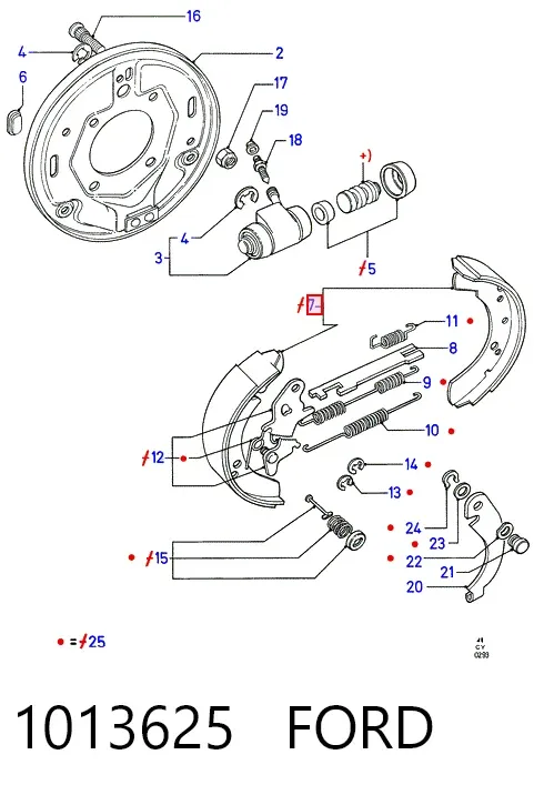 Zapatas de freno 1013625 Ford