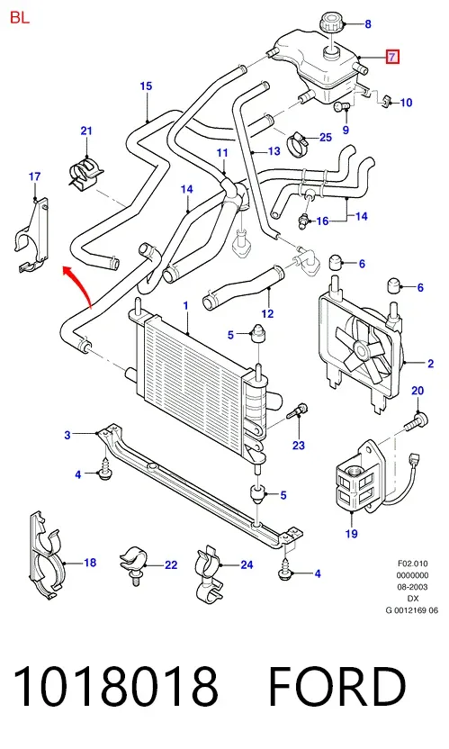 Vaso de expansión 1018018 Ford