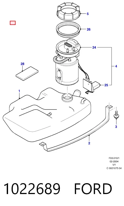 Carcasa del tubo de llenado del tanque de combustible 1022689 Ford