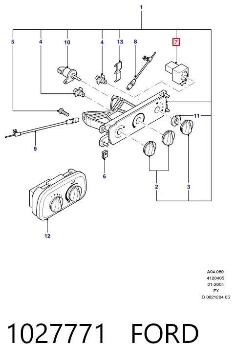 Resistencia de calefacción 1027771 Ford