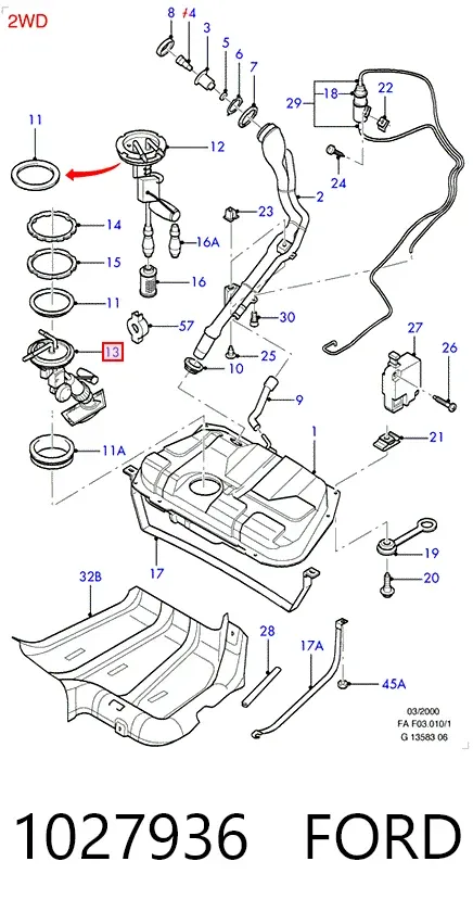 Bomba de gasolina 1027936 Ford