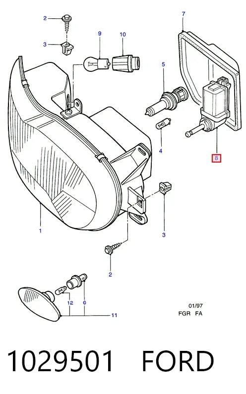 Motor regulador de faros Ford Mondeo I