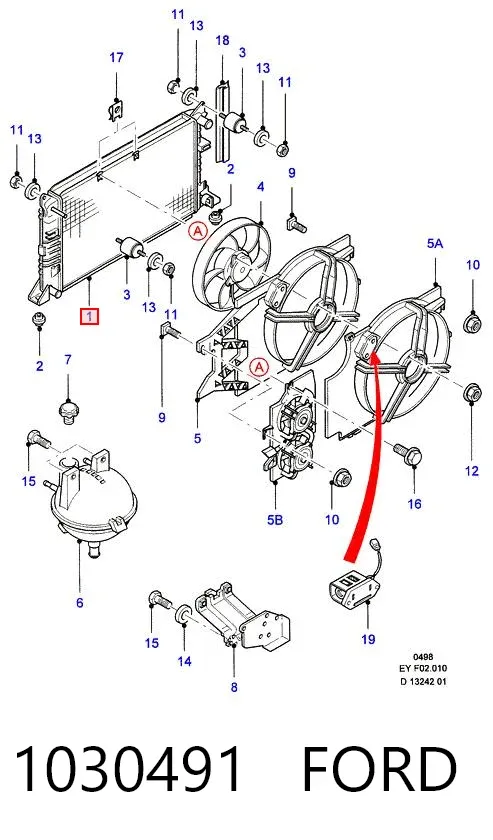 Radiador 1030491 Ford