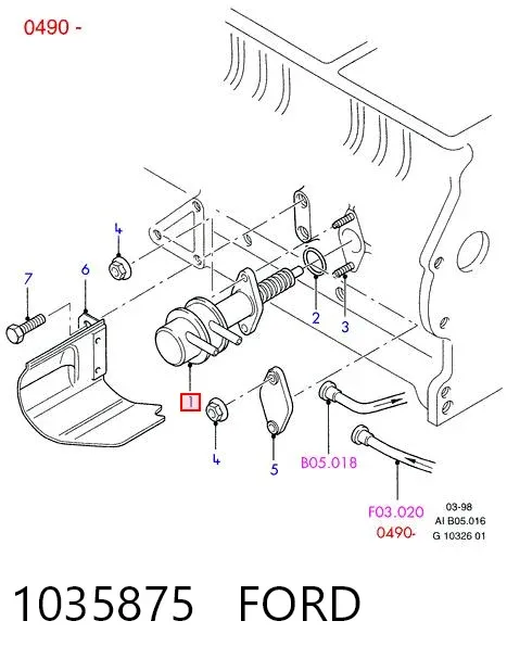 Bomba de combustible mecánica 1035875 Ford