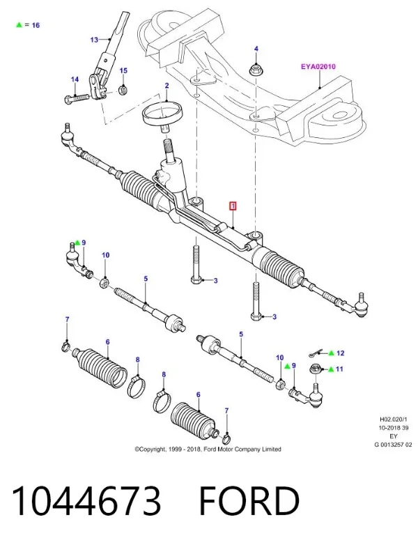 Cremallera de dirección 1044673 Ford