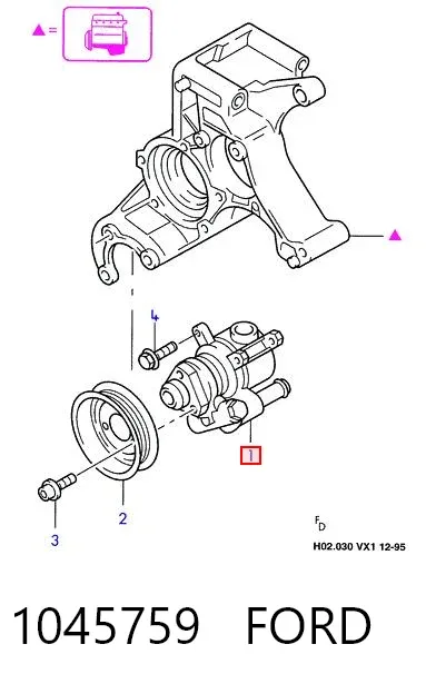 Bomba de dirección 1045759 Ford