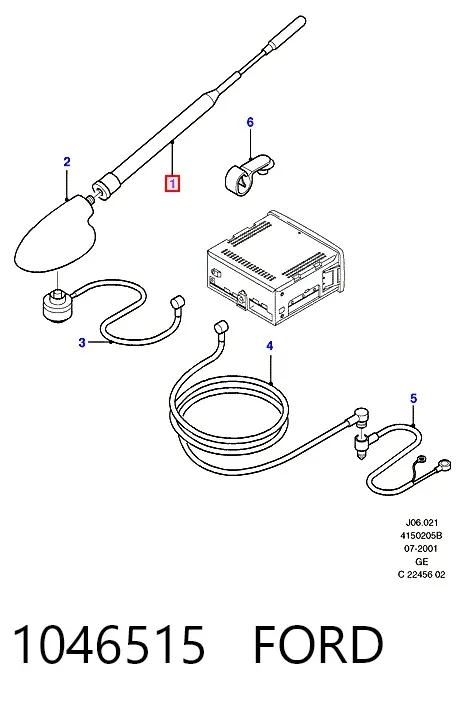 Vástago de antena 1046515 Ford