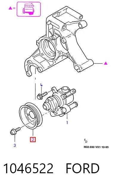 Polea de la bomba de dirección asistida 1046522 Ford