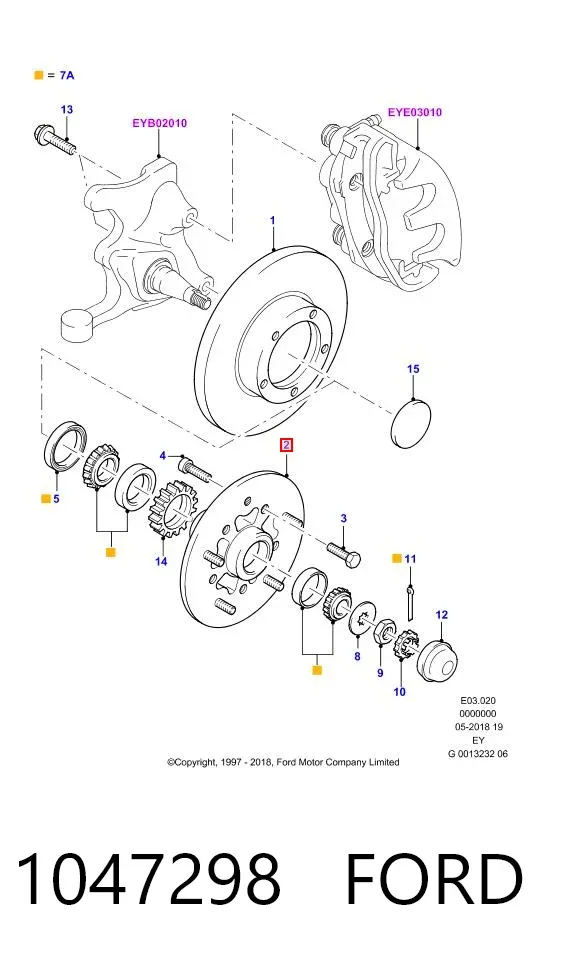 Buje de rueda delantero 1047298 Ford