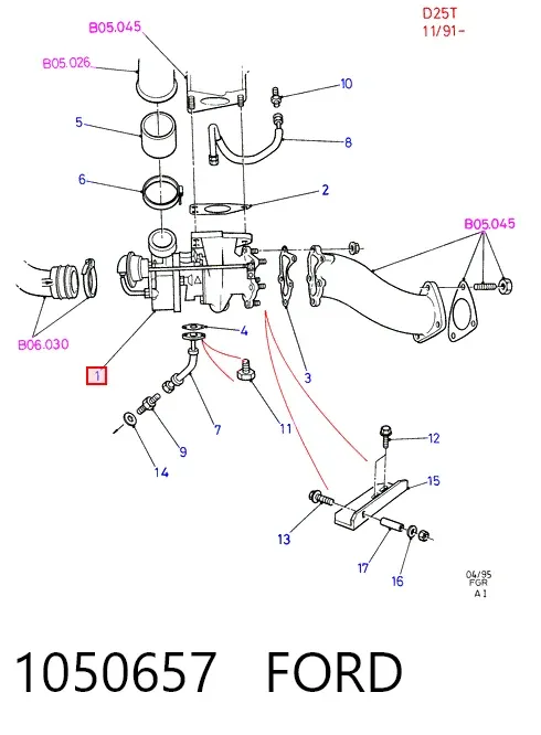 Turbocompresor 1050657 Ford