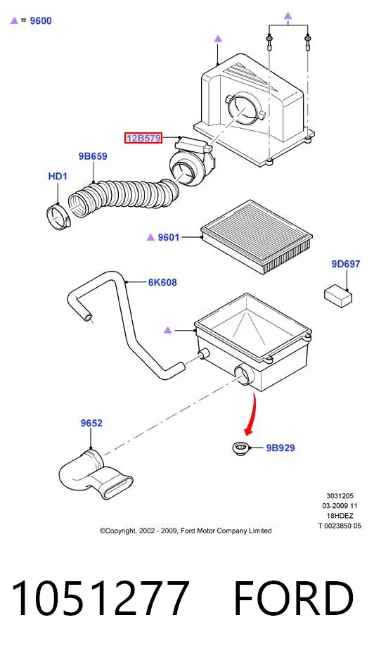 Caudalímetro 1051277 Ford