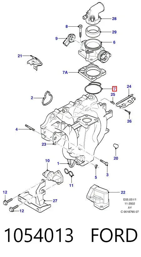 Junta cuerpo mariposa Ford Mondeo II