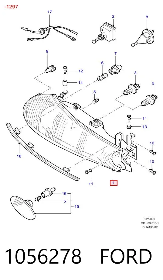 Faro izquierdo 1056278 Ford