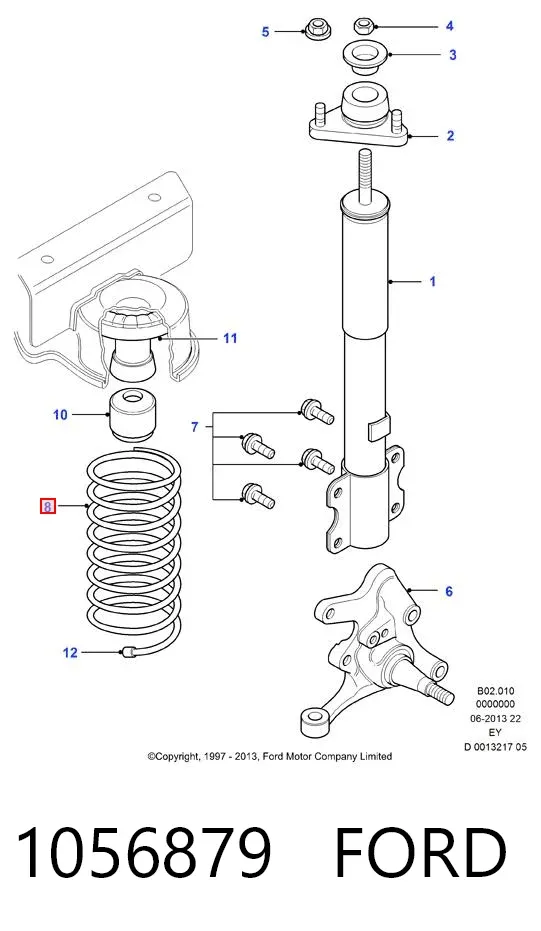 Muelle delantero 1056879 Ford