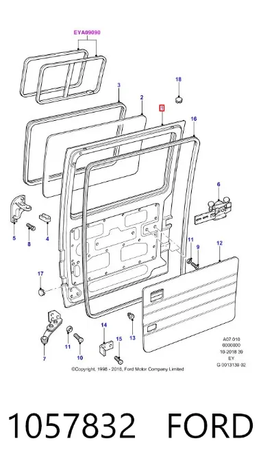 Puerta lateral corrediza derecha FORD 1057832