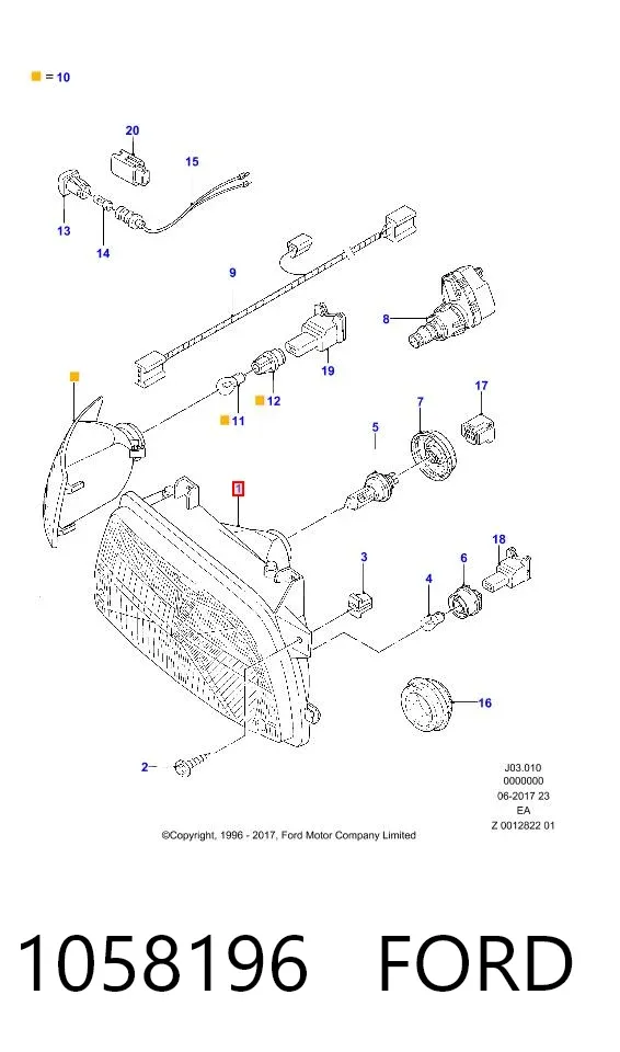 Faro derecho 1058196 Ford