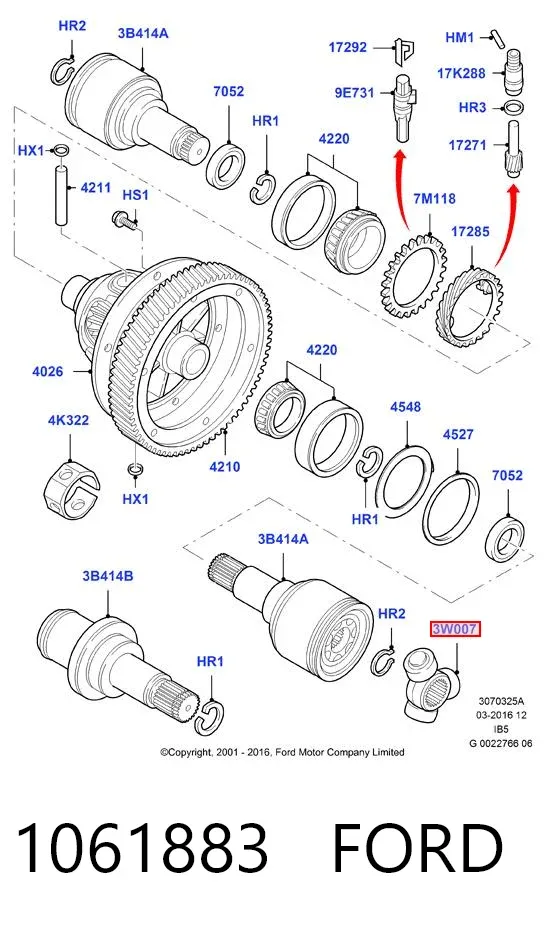 Junta trípode interior 1061883 Ford