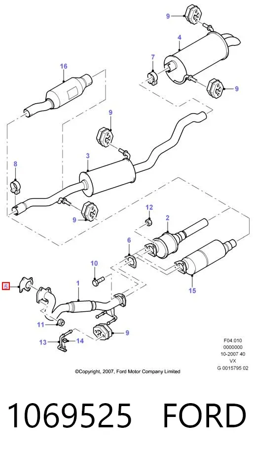 Junta de escape 1069525 Ford