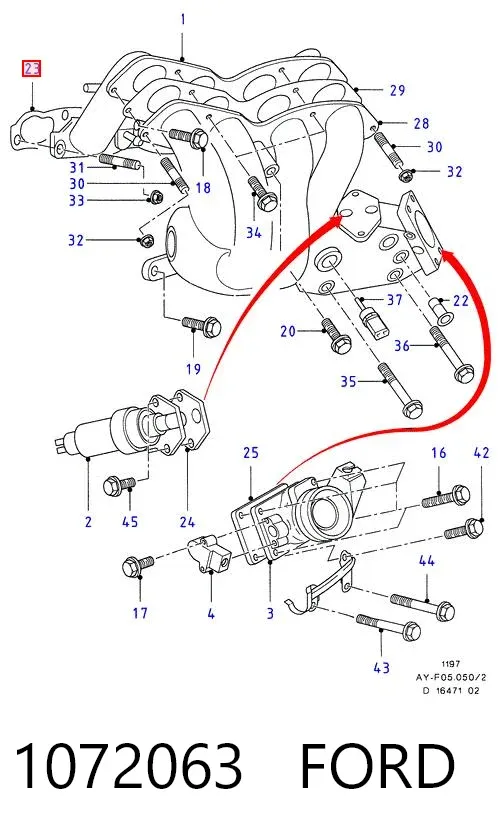 Junta de colector de admisión 1072063 Ford
